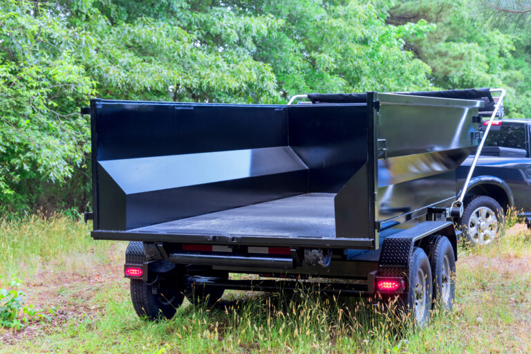 Managing garbage dumpsters with metal container for construction waste is recycling process